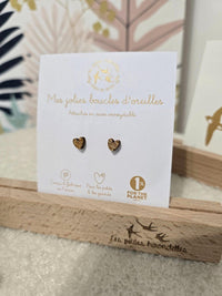 Boucles d’oreilles en bois et paillettes - Les petites Hirondelles