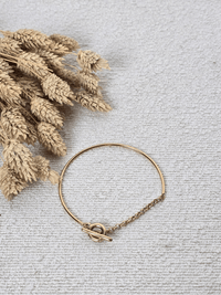 Bracelet doré mix jonc & chaîne