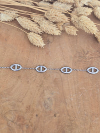 bracelet maille marine argenté 