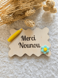 Magnet bois “Merci Nounou” – Création artisanale Petit Trésor