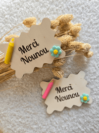 Magnet bois “Merci Nounou” – Création artisanale Petit Trésor