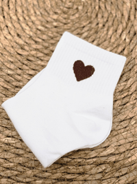 Chaussettes blanches courtes cœur