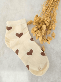 Chaussettes courtes cœur femme – Rouge ou choco