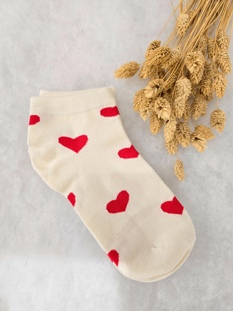 Chaussettes courtes cœur femme – Rouge ou choco