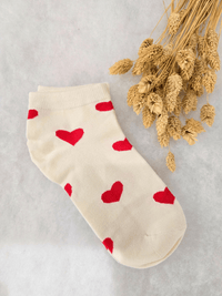 Chaussettes courtes cœur femme – Rouge ou choco