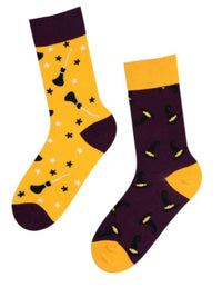 Chaussettes Halloween femme – Chat noir ou sorcière – Taille unique 36-40