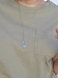 Collier double cœur femme acier inoxydable – Bijou doré ou argenté