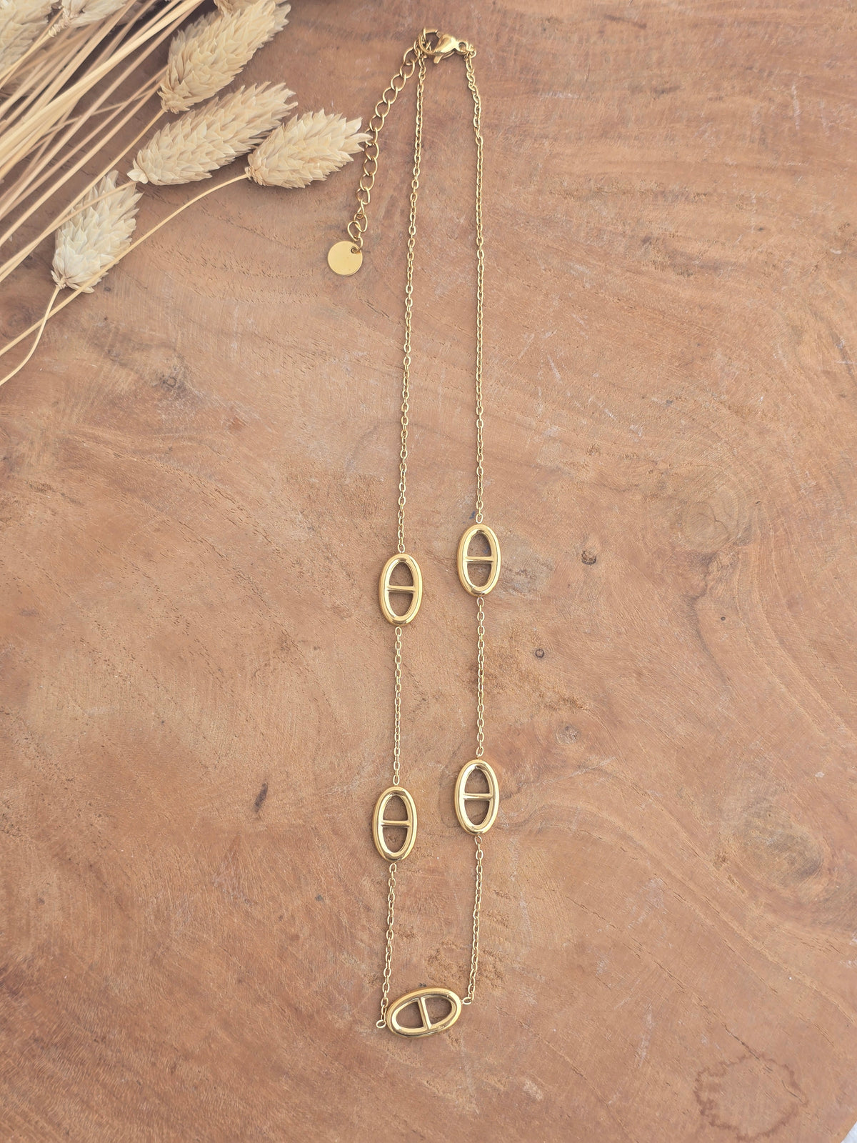 collier maille marine doré 