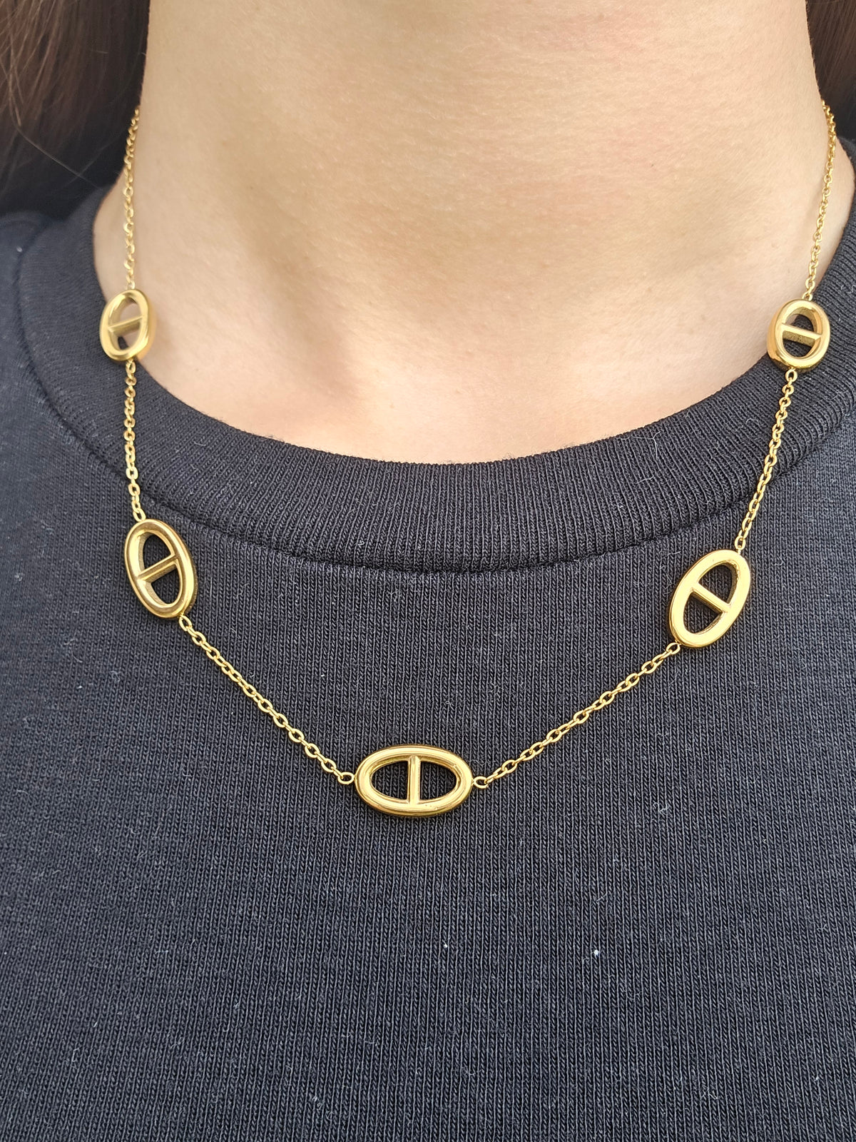 collier maille marine