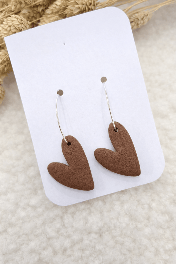 Boucles d’oreilles créoles cœur – Petit Trésor