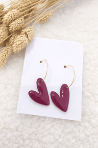 Boucles d’oreilles créoles cœur – Petit Trésor