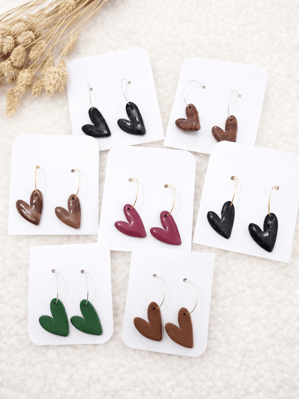 Boucles d’oreilles créoles cœur – Petit Trésor