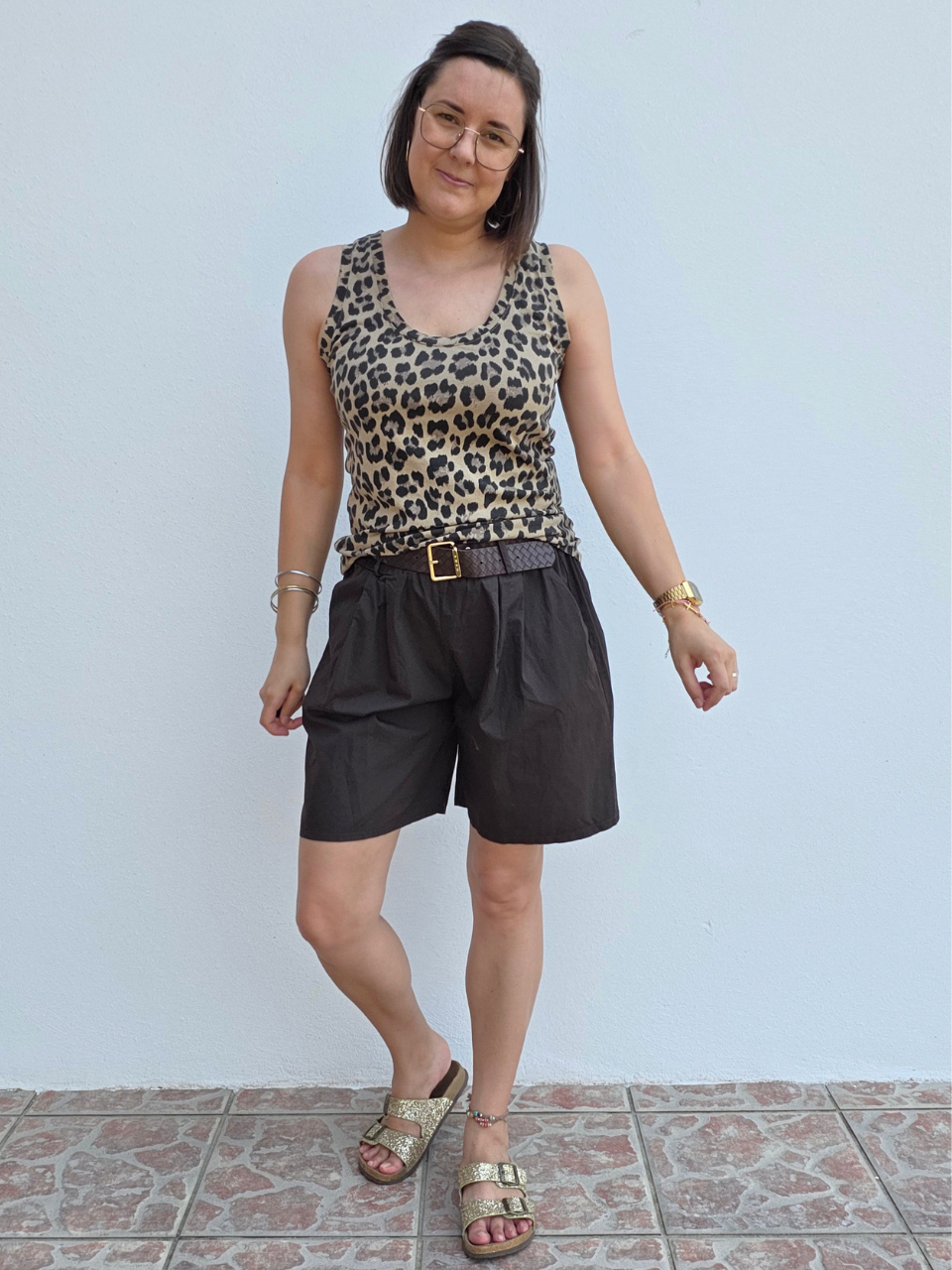 Débardeur en coton léopard – Taille unique 36 à 40