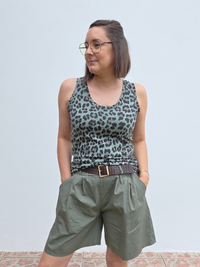 Débardeur en coton léopard – Taille unique 36 à 40