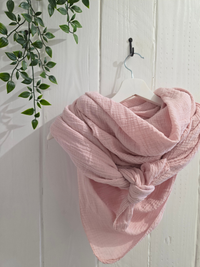 Foulard gaze de coton rose
