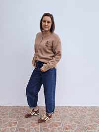 Gilet camel doux LOVE – Maille chaude et confortable