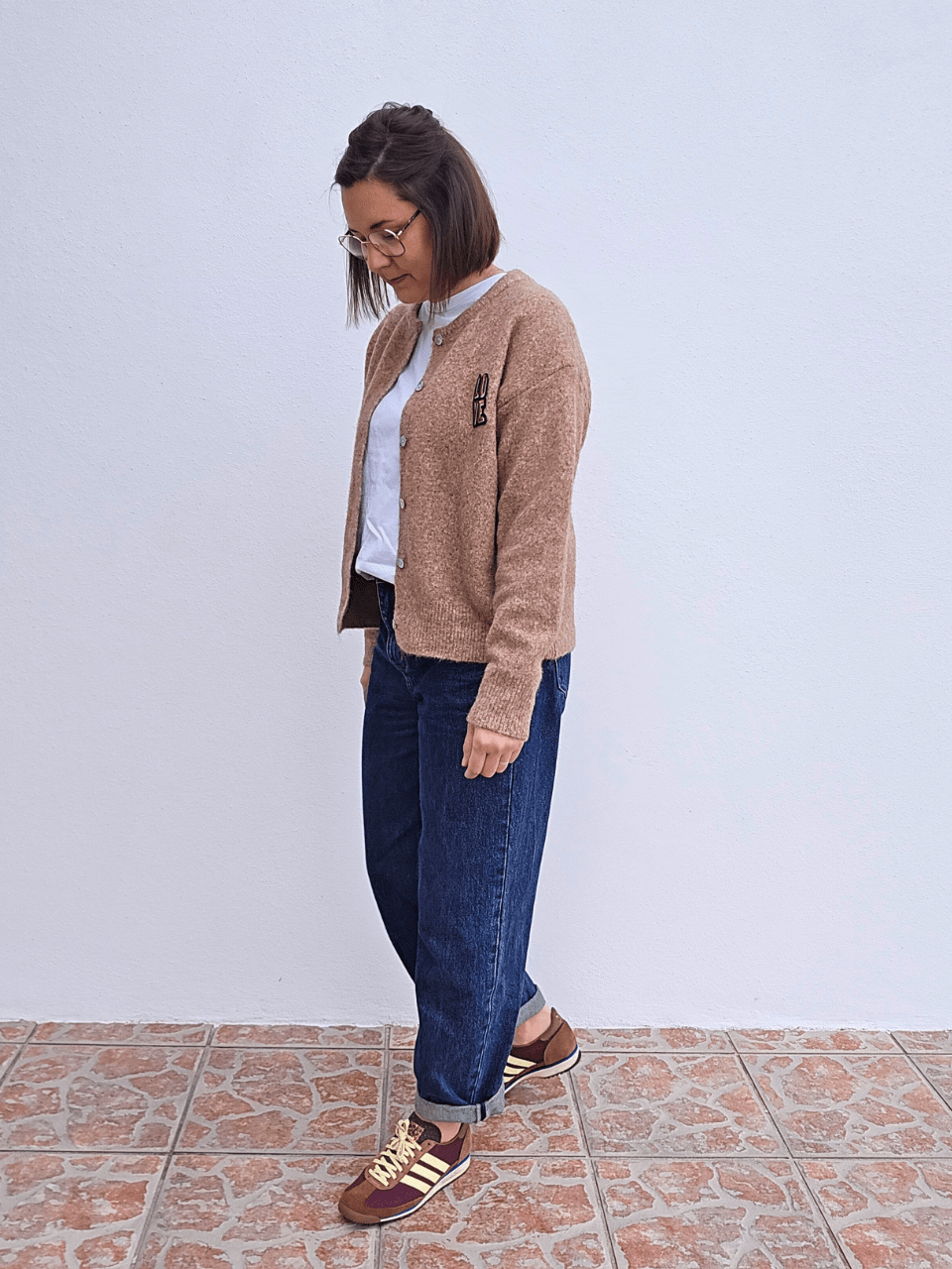 Gilet camel doux LOVE – Maille chaude et confortable