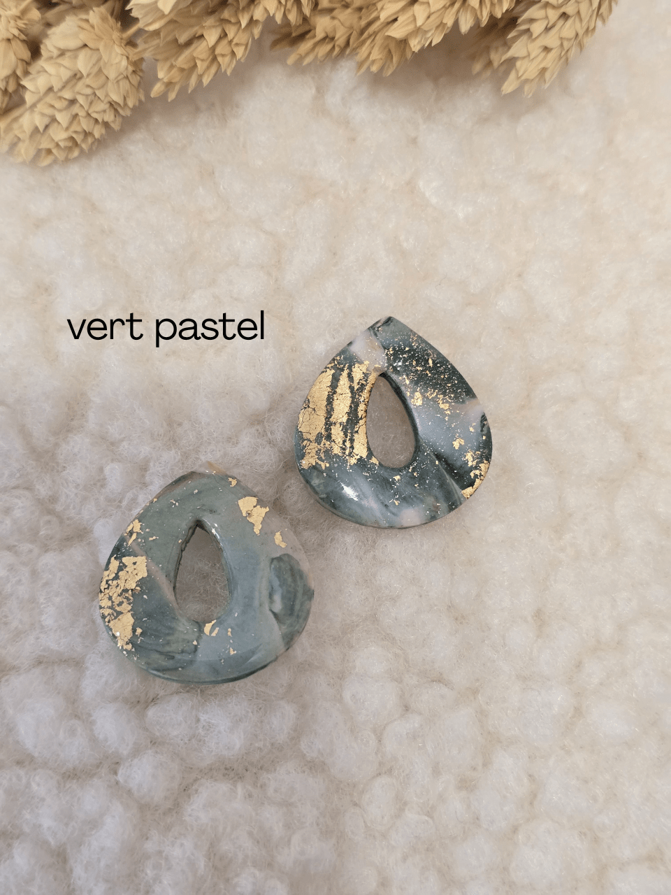 Pampilles goutte en Argile Polymère – Petit Trésor
