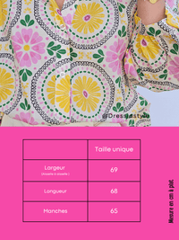 Blouse fleurie fluide col V – coton léger