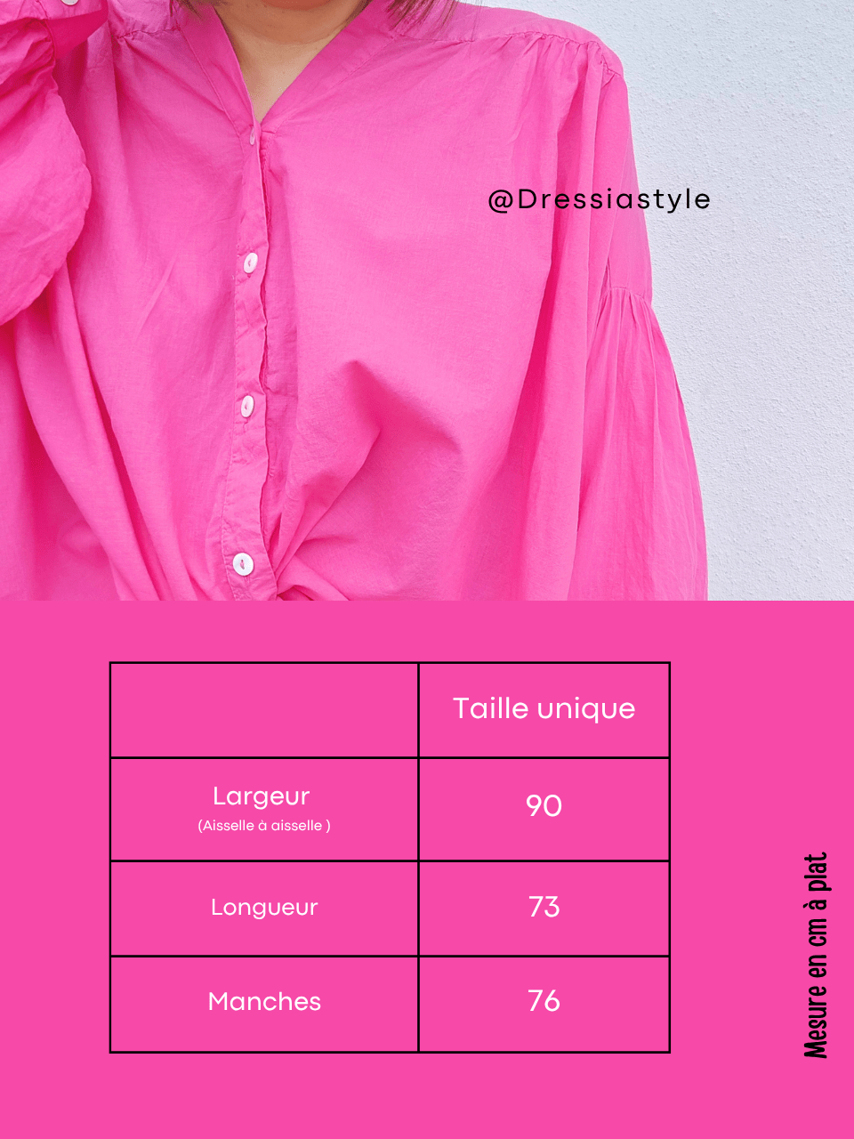 Blouse oversize fuchsia – coton léger