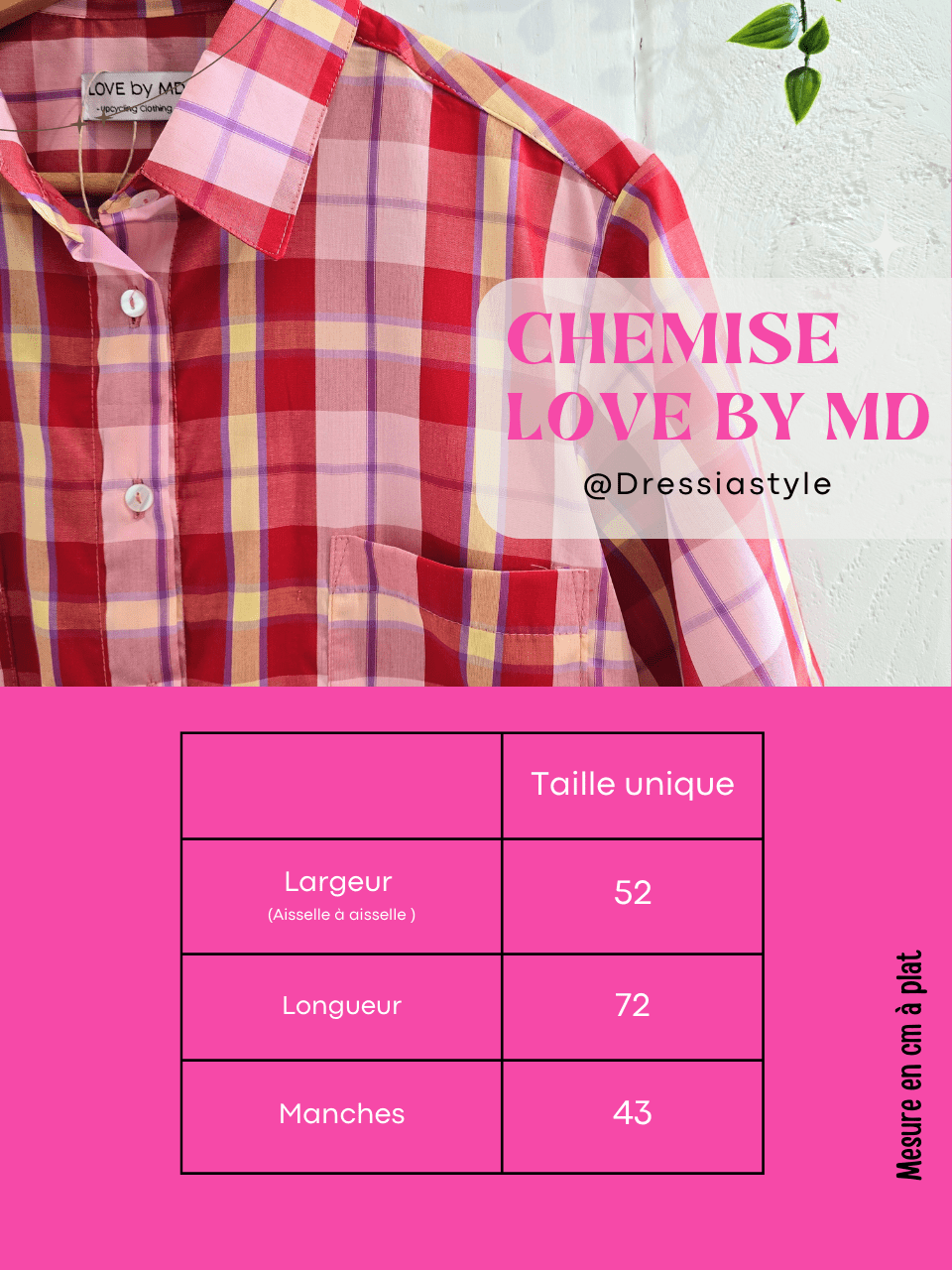 Chemise à carreaux rouges – Love By MD