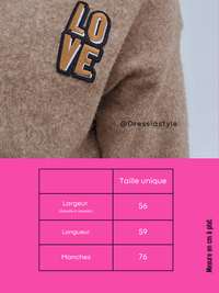 Gilet camel doux LOVE – Maille chaude et confortable