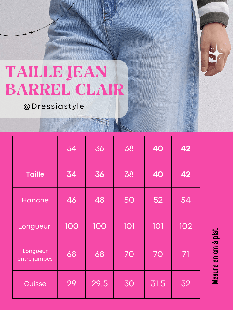 Jean femme coupe barrel denim bleu clair