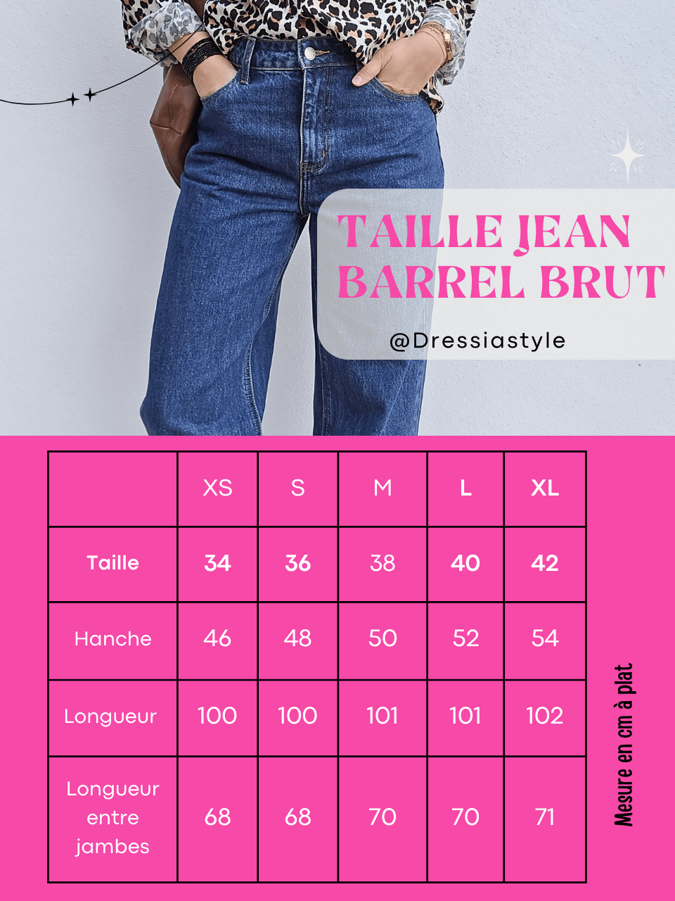 Jean barrel femme bleu brut