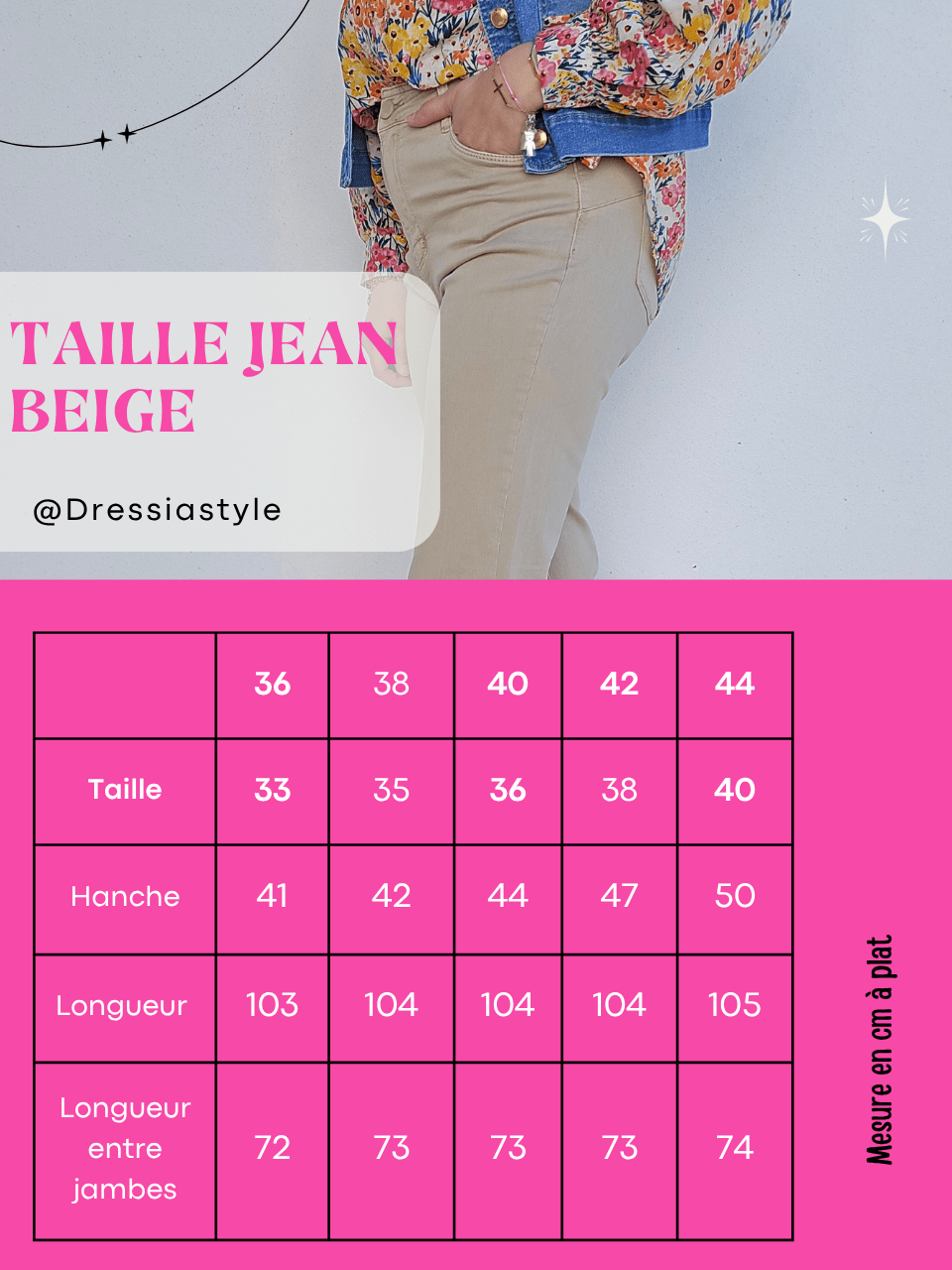 Jean femme straight beige
