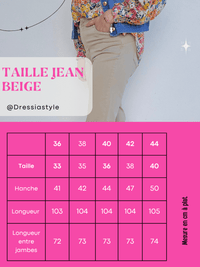 Jean femme straight beige