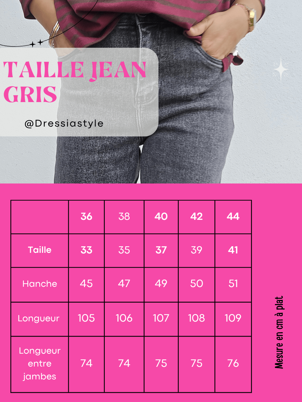 Jean gris ardoise femme – coupe droite large taille haute