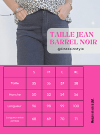 Jean barrel noir délavé