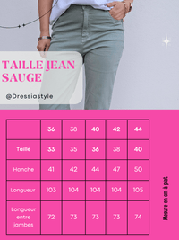 Jean femme straight vert sauge