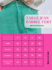 Jean femme coupe barrel vert délavé