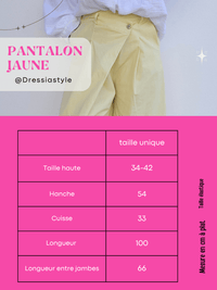 Pantalon large jaune en coton – coupe barrel & taille élastique