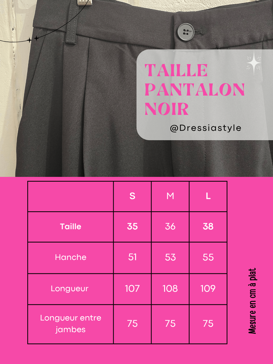 Pantalon noir large taille haute