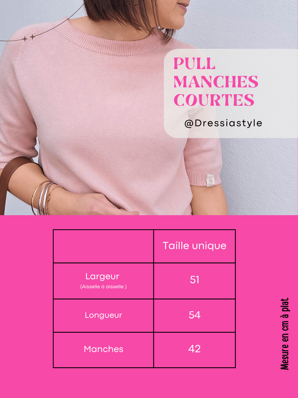 Pull femme manches courtes