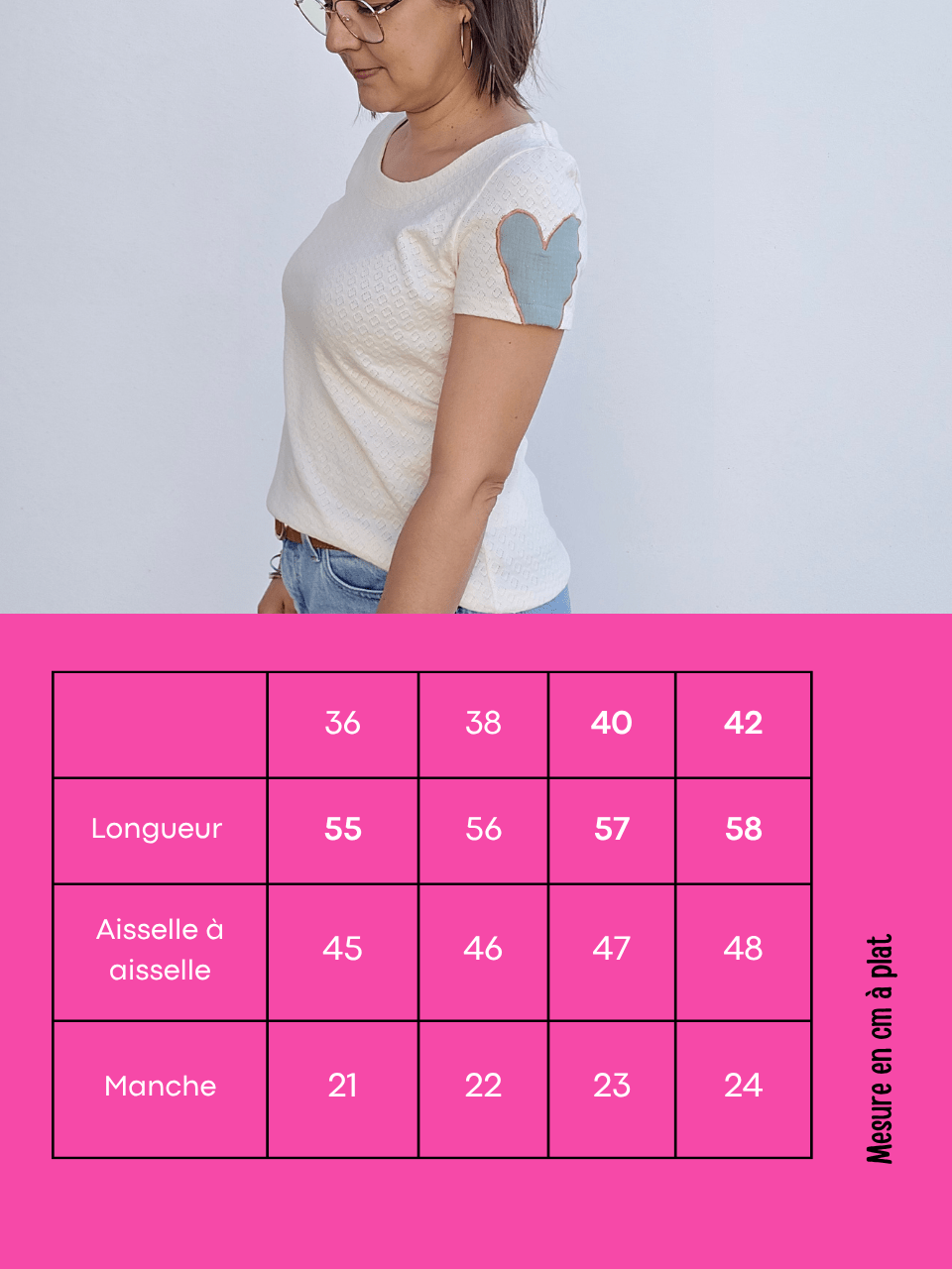 Tee-shirt femme écru en coton -  Mellinette