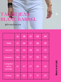 Jean barrel cropped blanc taille haute