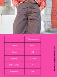 Pantalon barrel femme marron taille haute avec ceinture