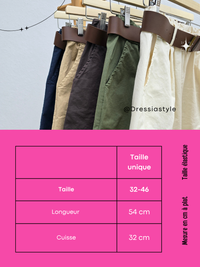 Bermuda en coton avec ceinture – Taille haute