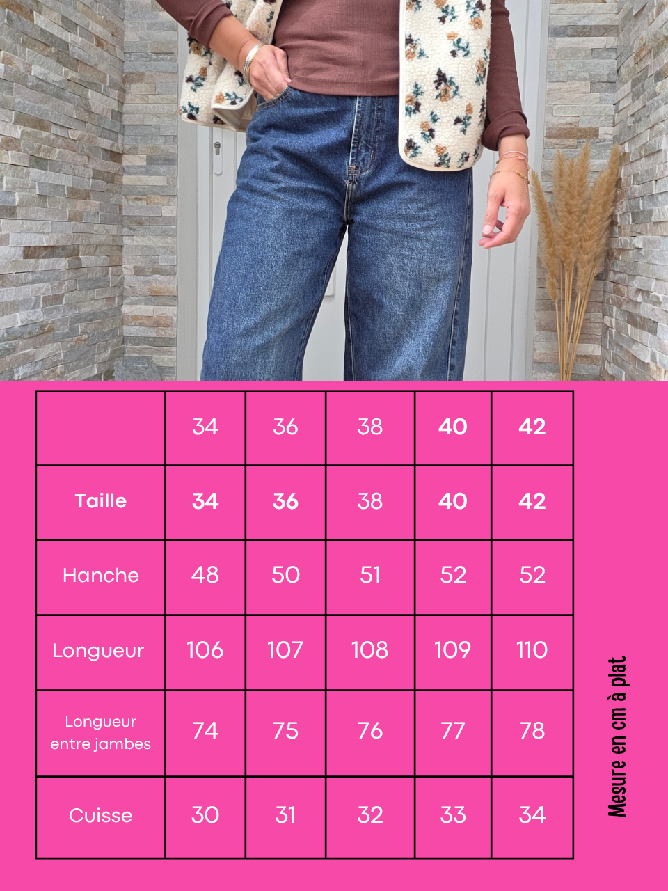 Jean barrel femme bleu vintage Oraije