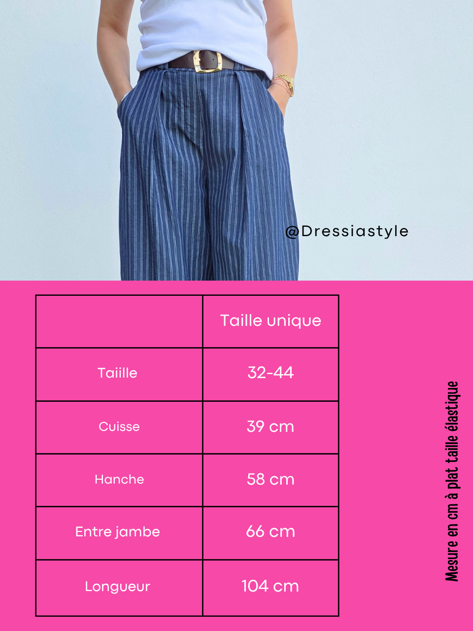 Pantalon barrel femme rayé en tencel léger