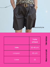 Short en coton avec ceinture – Taille unique 36 à 42
