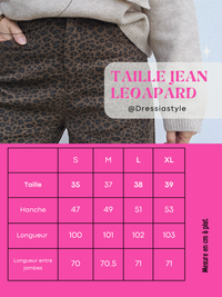 Jean barrel léopard marron femme