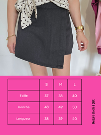 Jupe-short jean noir délavé