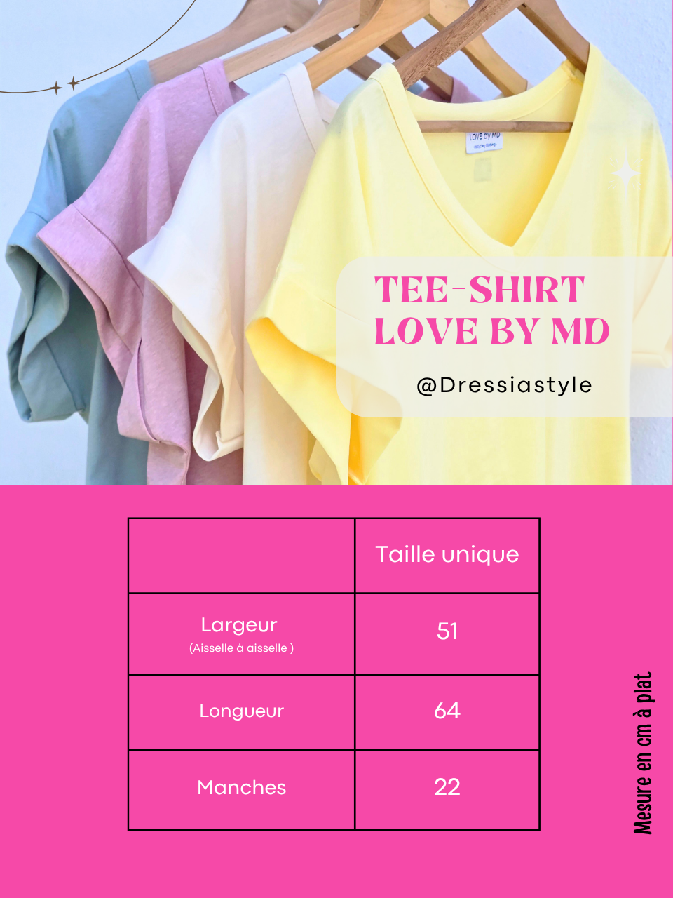 Tee-shirt coton col V – Love By MD