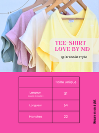 Tee-shirt coton col V – Love By MD