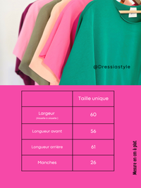 Tee-shirt uni bords francs roulés