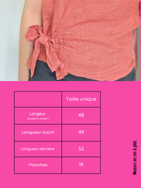 Haut en lin femme avec nœud latéral – Vert ou Terracotta